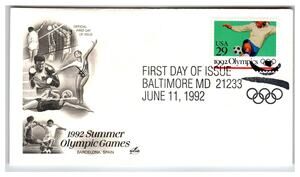 Scott #2627 29c 1992 Olympics Soccer 1992 First Day Cover FDC Artcraft